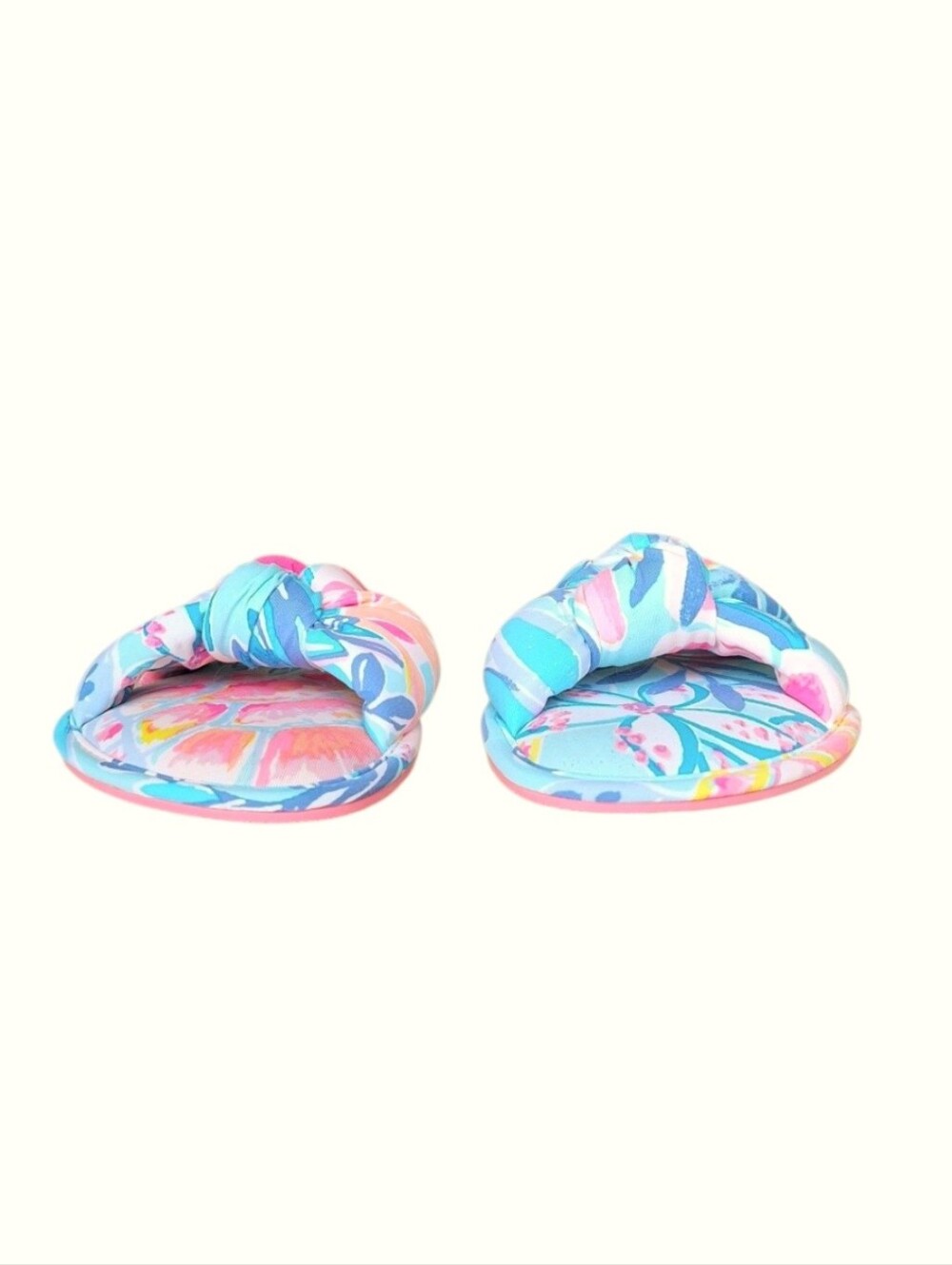 Lilly Pulitzer Harte Bow Tropical Print Slippers Bow Slide House Shoes 9 - Picture 5 of 8